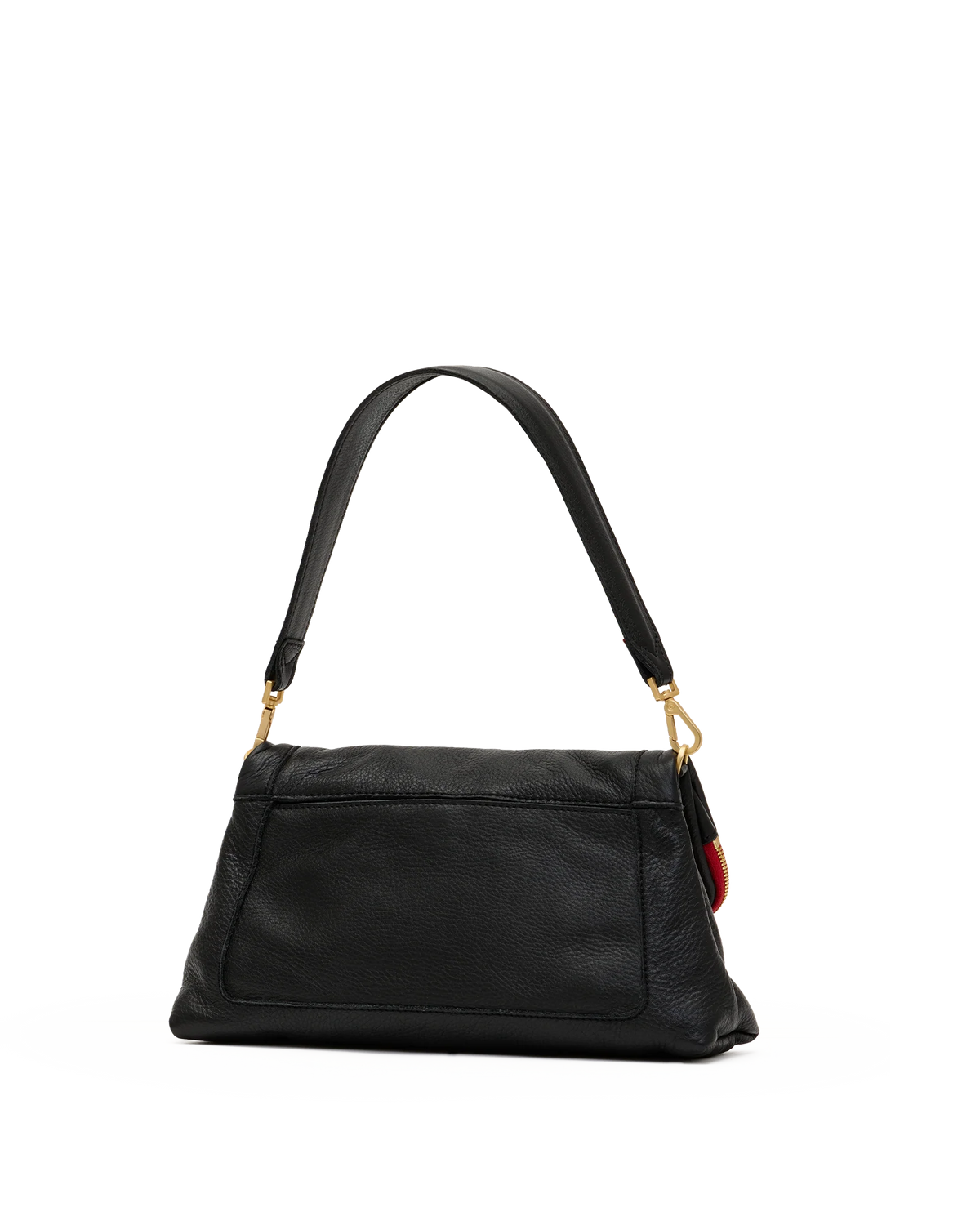 Hammitt Beverly Med - Black/Brushed Gold Red Zip