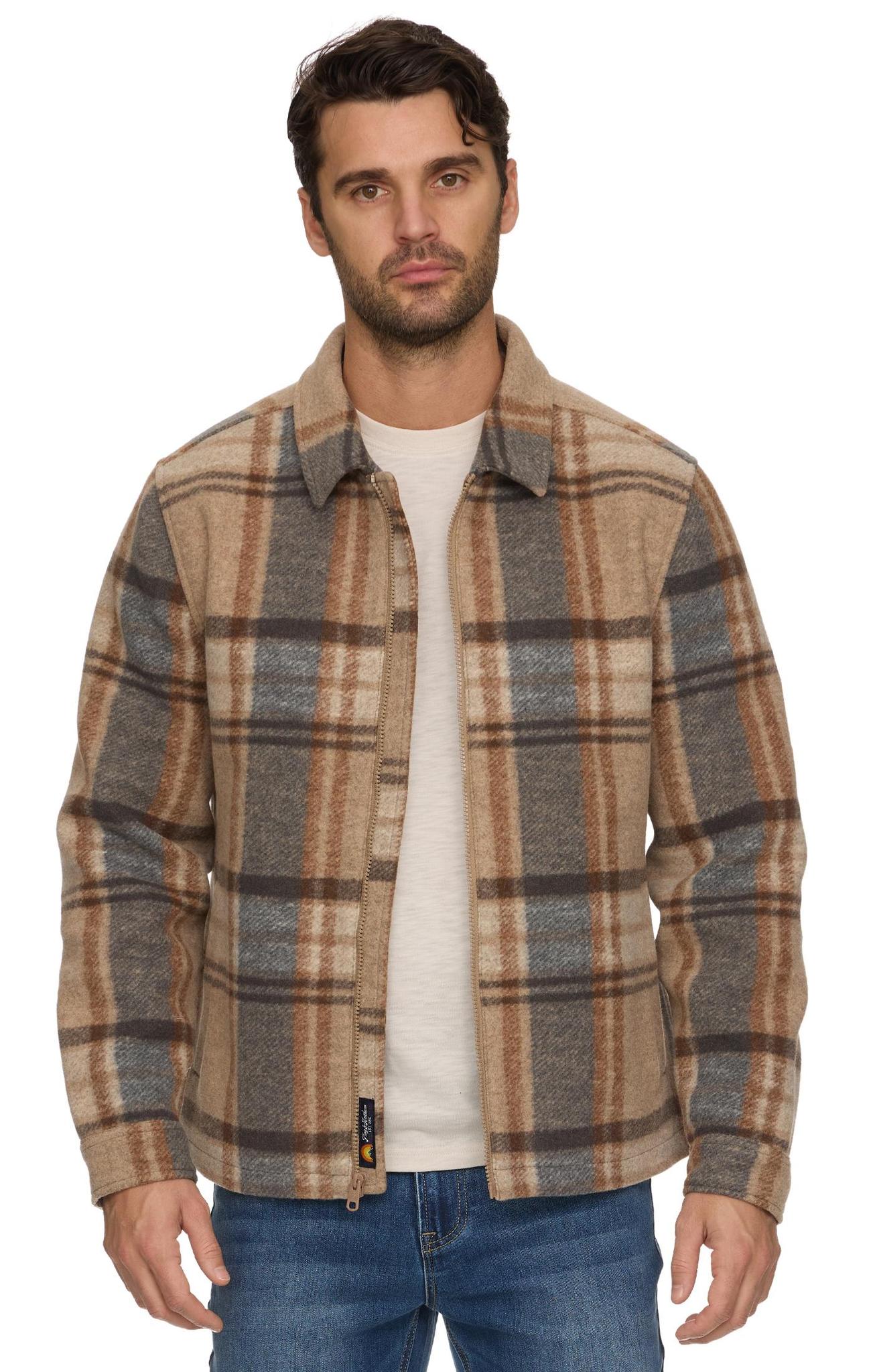 Woodville Brushed Jacket - Tan Multi