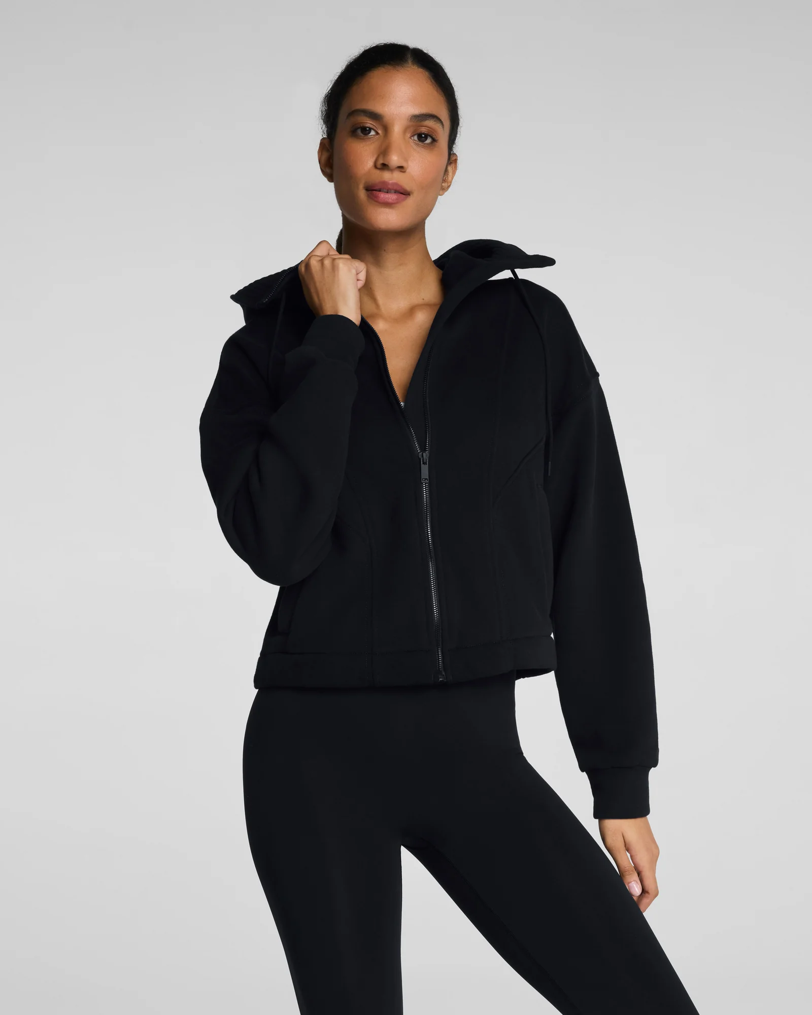 Spanx Boostup Cotton Fleece Full Zip Hoodie