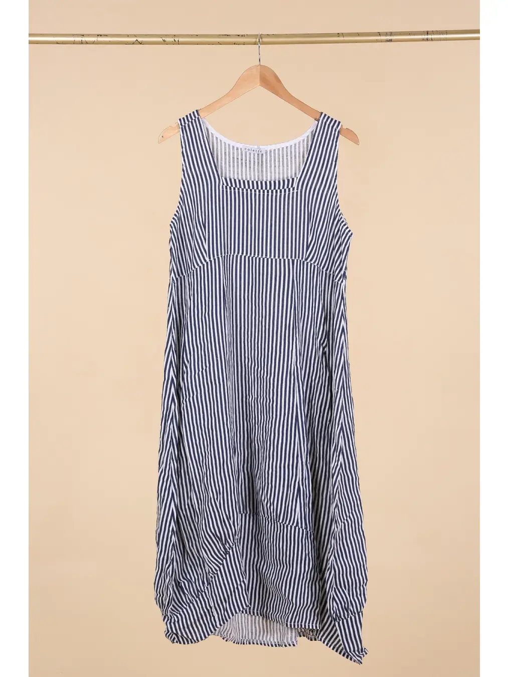 Linen Sleeveless Striped Dress