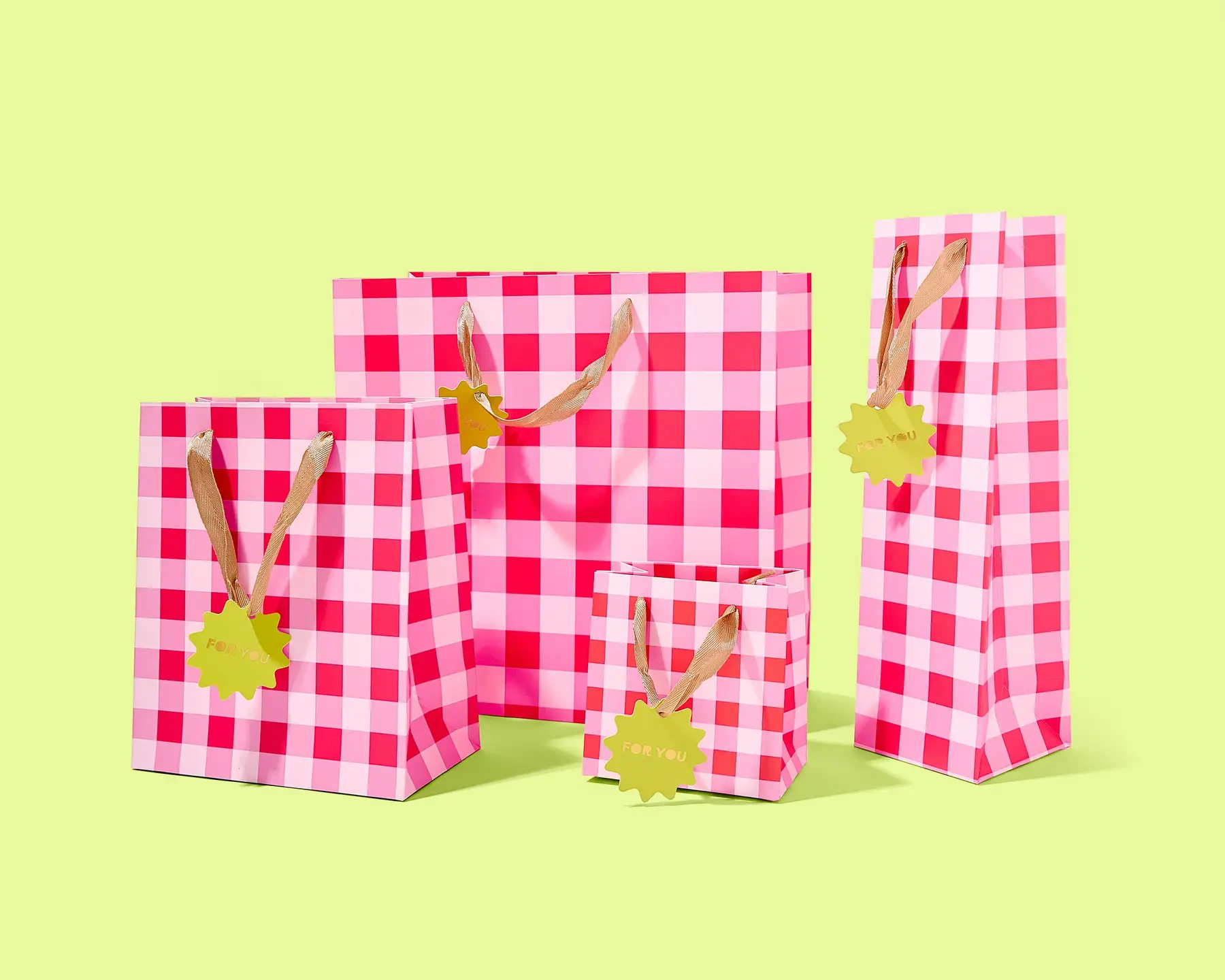 Gift Bags - Red + Pink Gingham