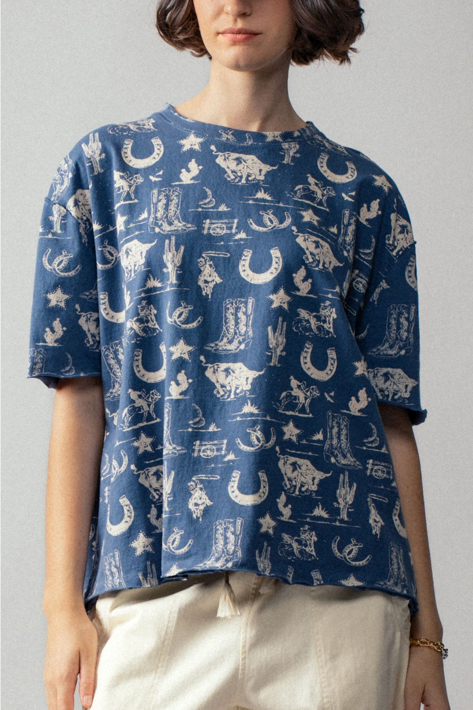 Western Graphic Print Relaxed Fit Tee