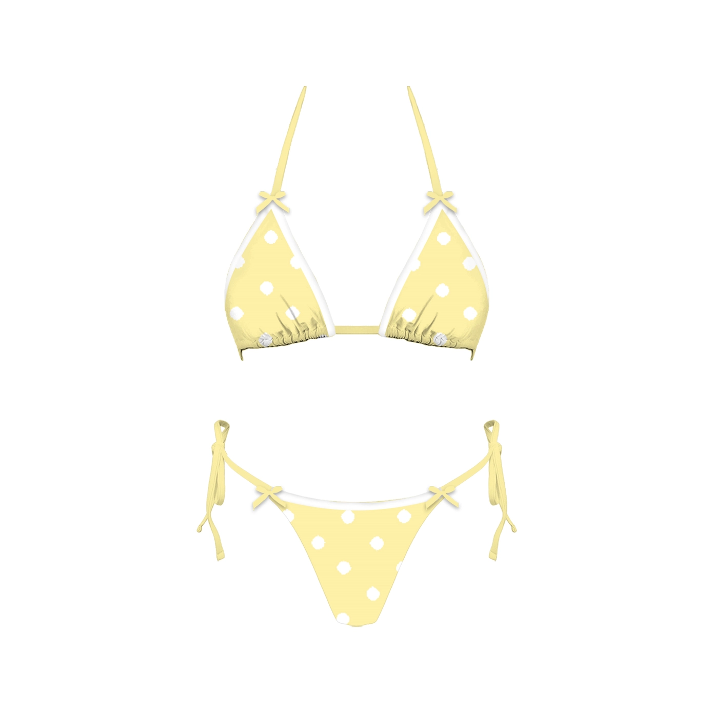 Cafe Polka Bikini Top - Yellow