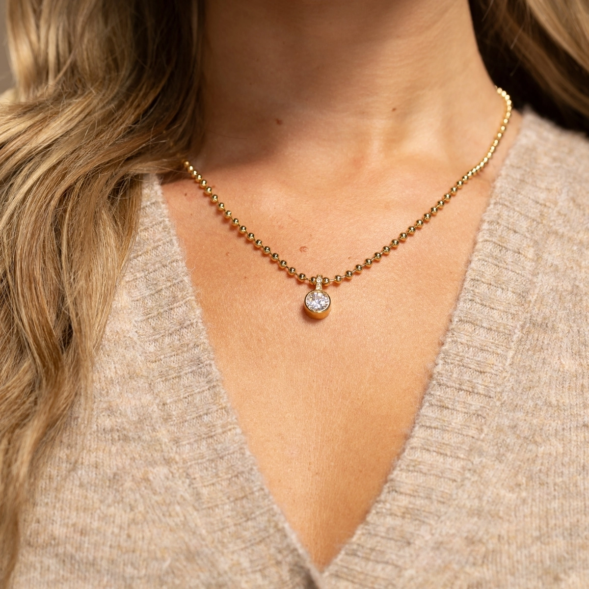 Bold in Style Cz Pendant Necklace