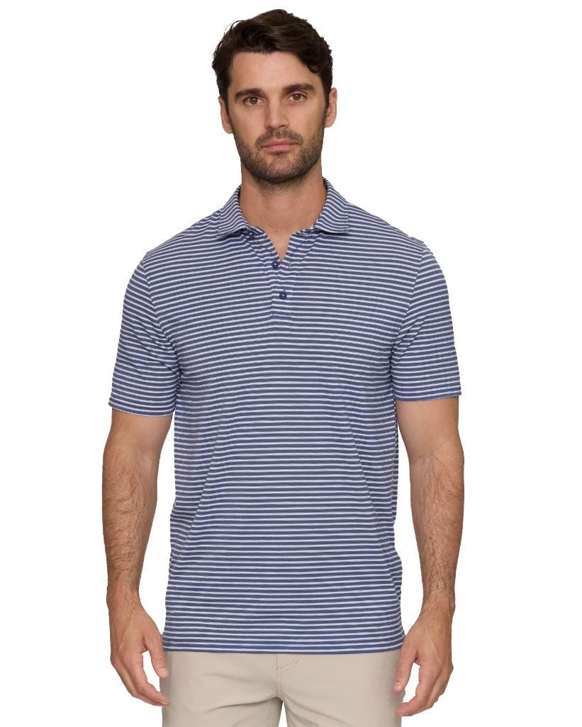 Elite Mini Stripe Performance Polo - Navy