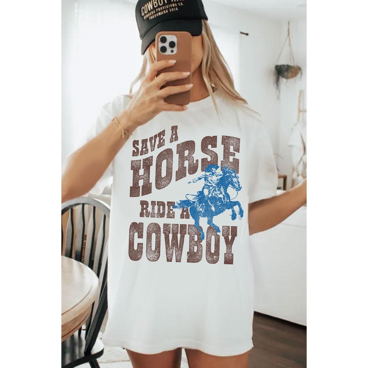 Save A Horse Oversized Mineral Graphic Tee