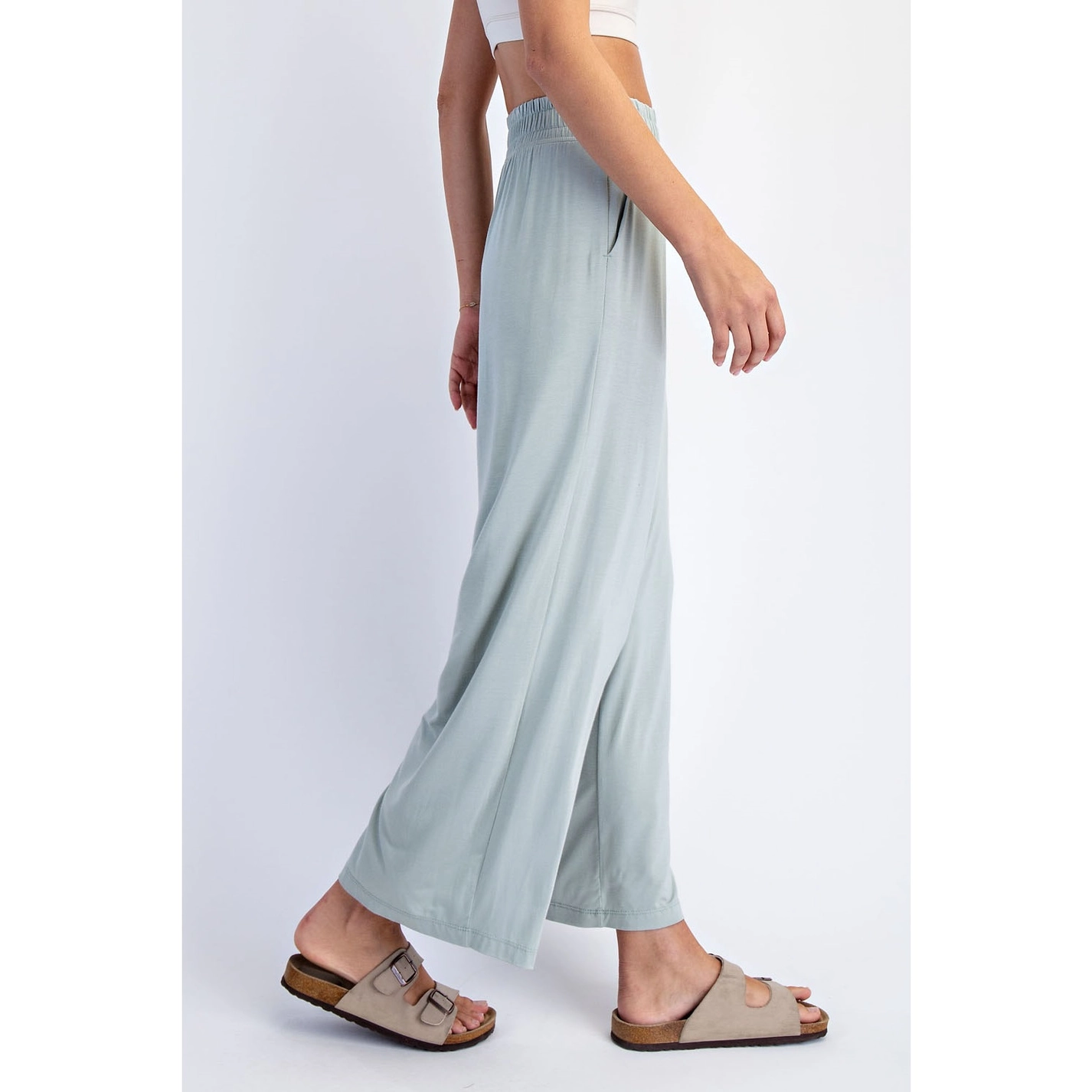 Viscose Modal Cropped Wide Leg Pants