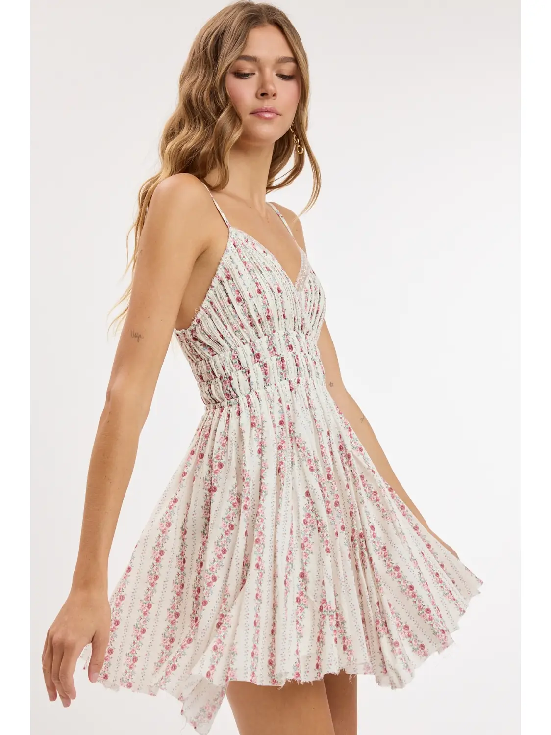 Burgundy Tiered Ruched Waist Layered Mini Dress