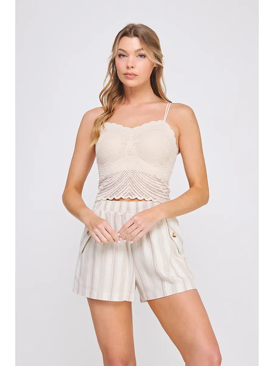 Fine Lace Pattern Scallop Bralette