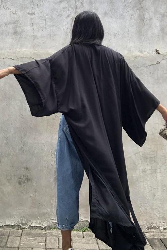 Loose Fit Long Cardigan Cover Up (One Size)