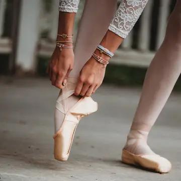Relevé Pink Floral with Ballet Slipper Hair Tie Bracelets