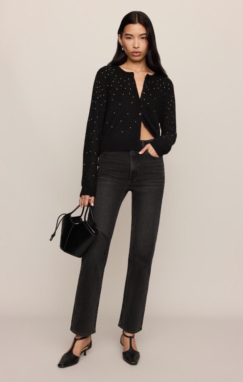 Medina Studded Cardigan - Black