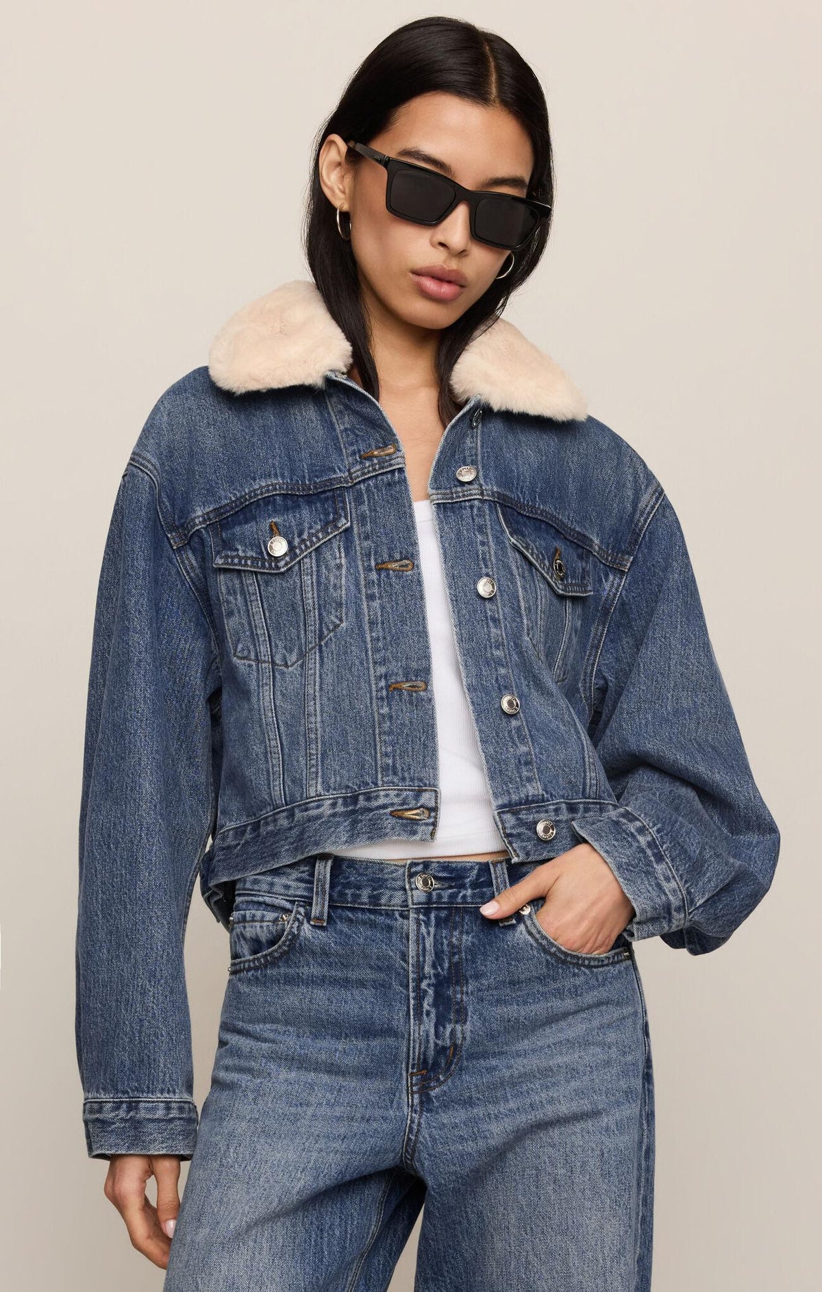 The Daily Denim Fur Jacket - Hush
