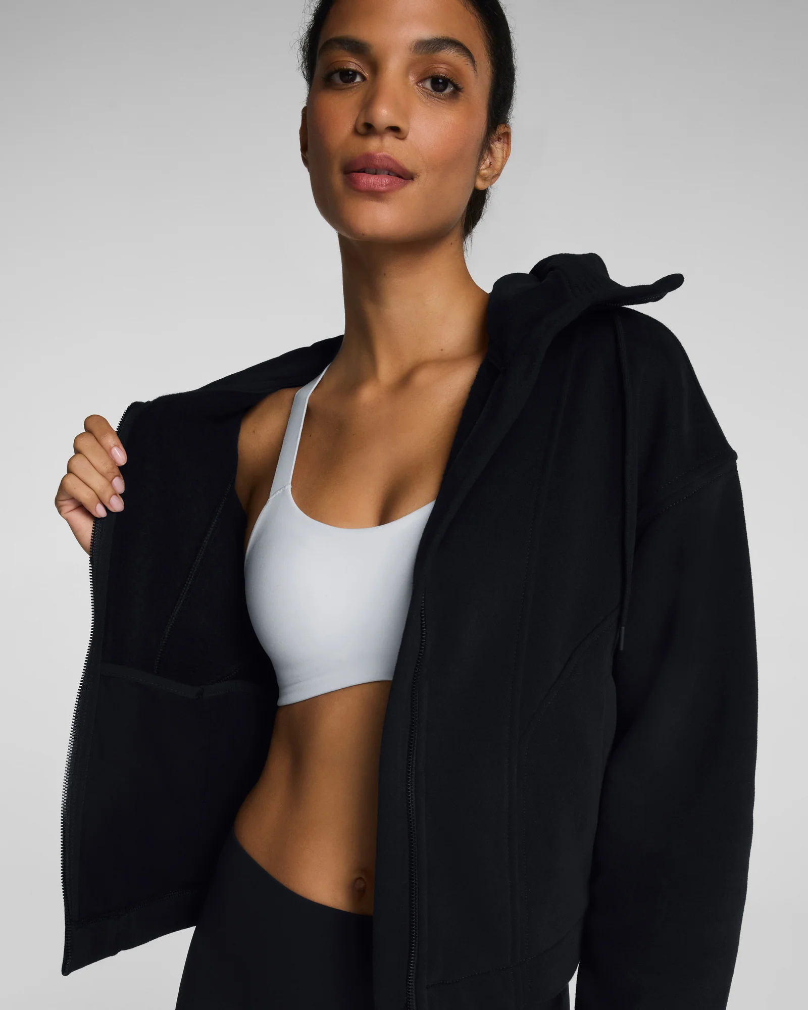 Spanx Boostup Cotton Fleece Full Zip Hoodie