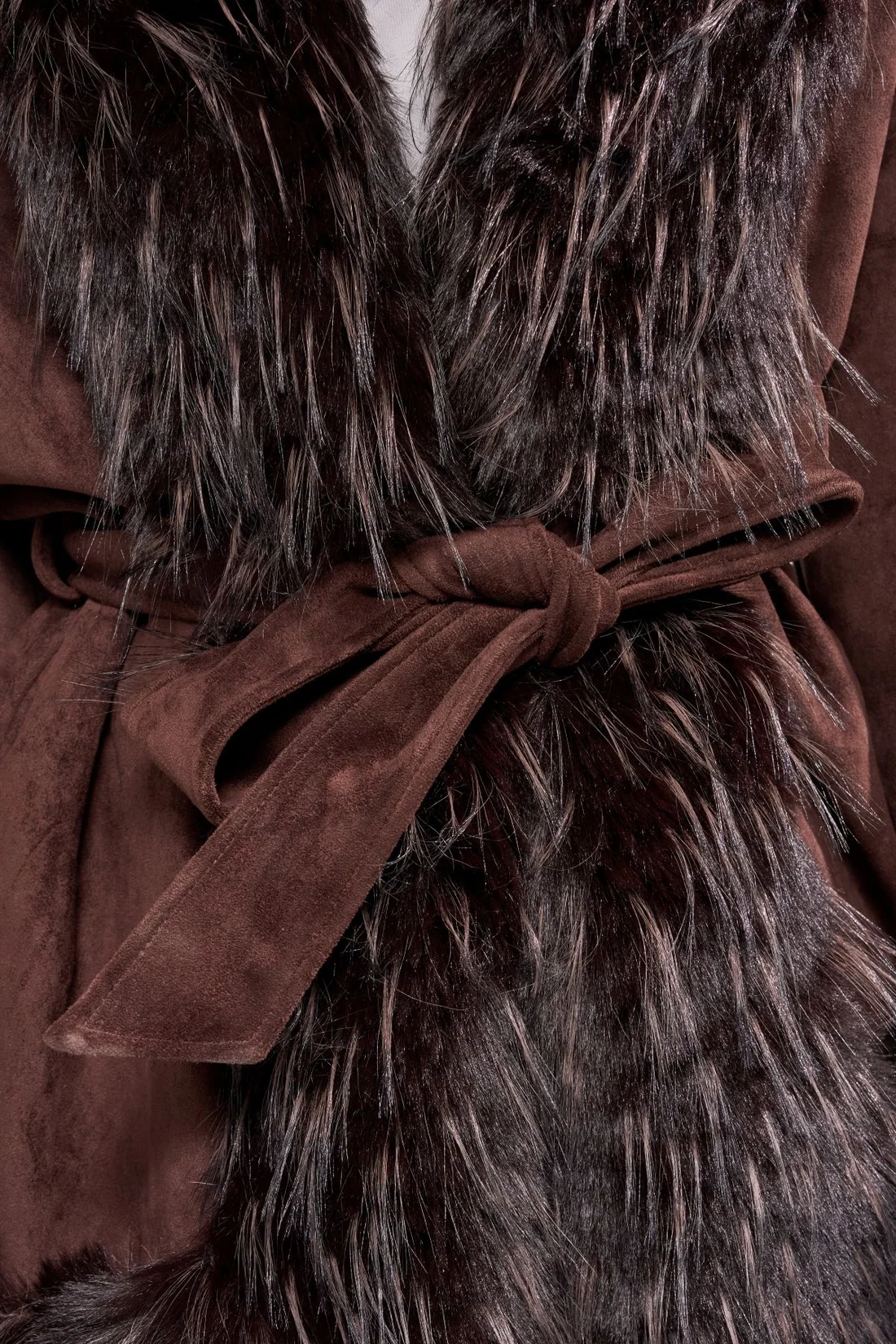 Maelle Faux Fur Jacket - Espresso