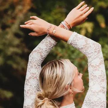 Relevé Pink Floral with Ballet Slipper Hair Tie Bracelets