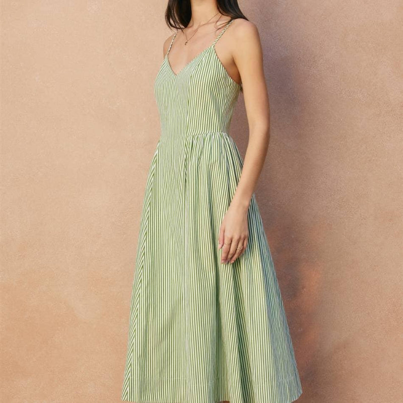 Dress Forum Stripe Gathered Hip Midi Dress - Side View