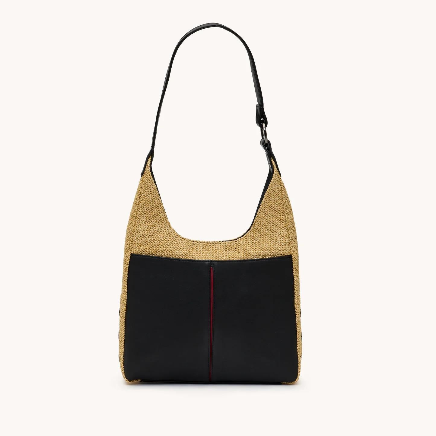 Hammitt Tom Med Noir Smooth Raffia/Gunmetal