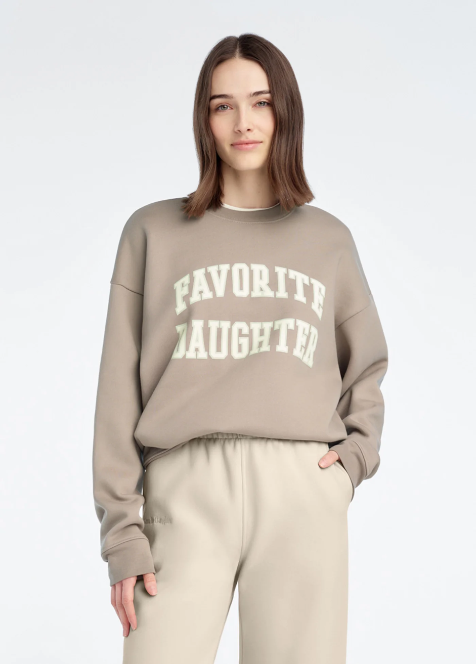 The Collegiate Sweatshirt - Soft Taupe/Garden