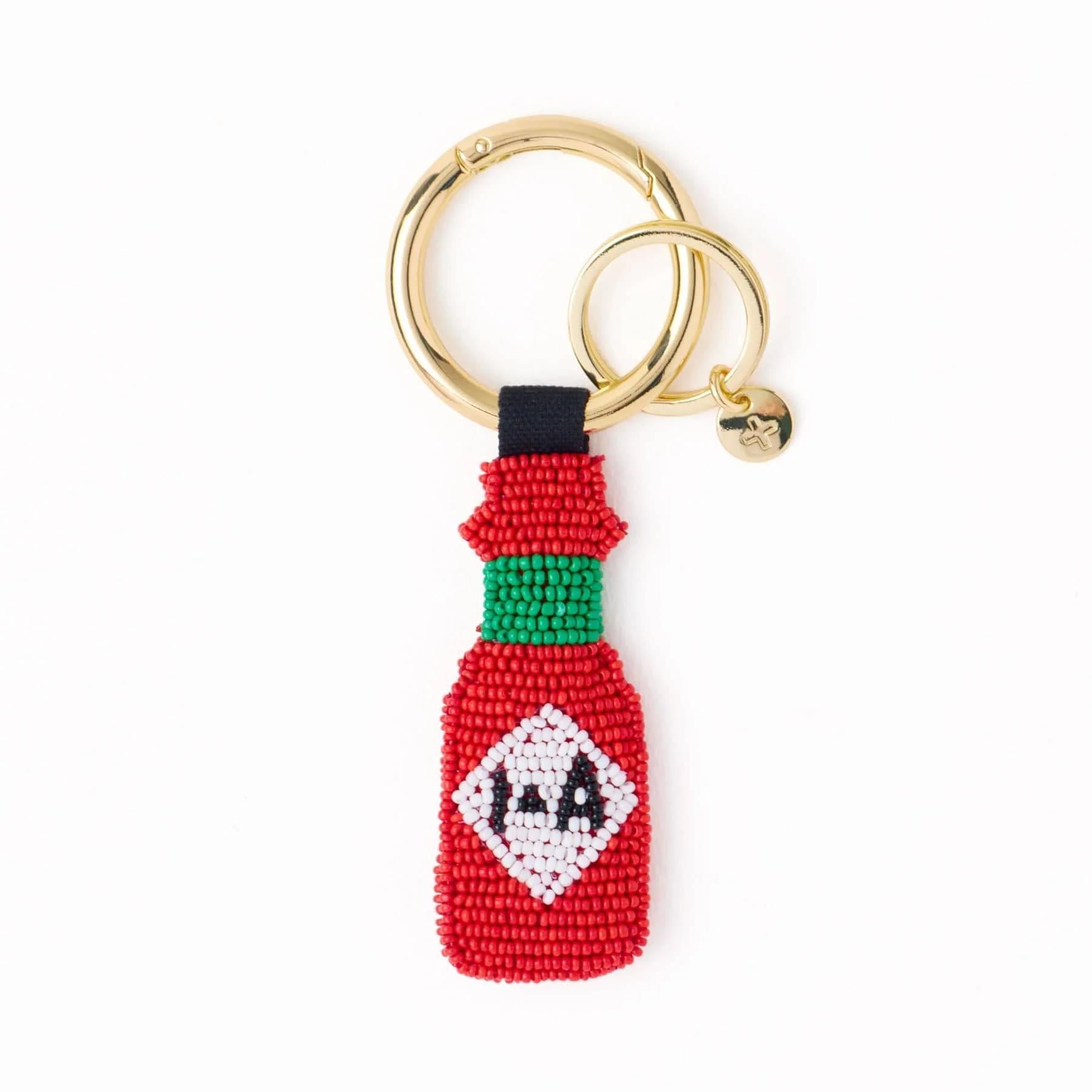 Riley Hot Sauce Beaded Bag Charm Red