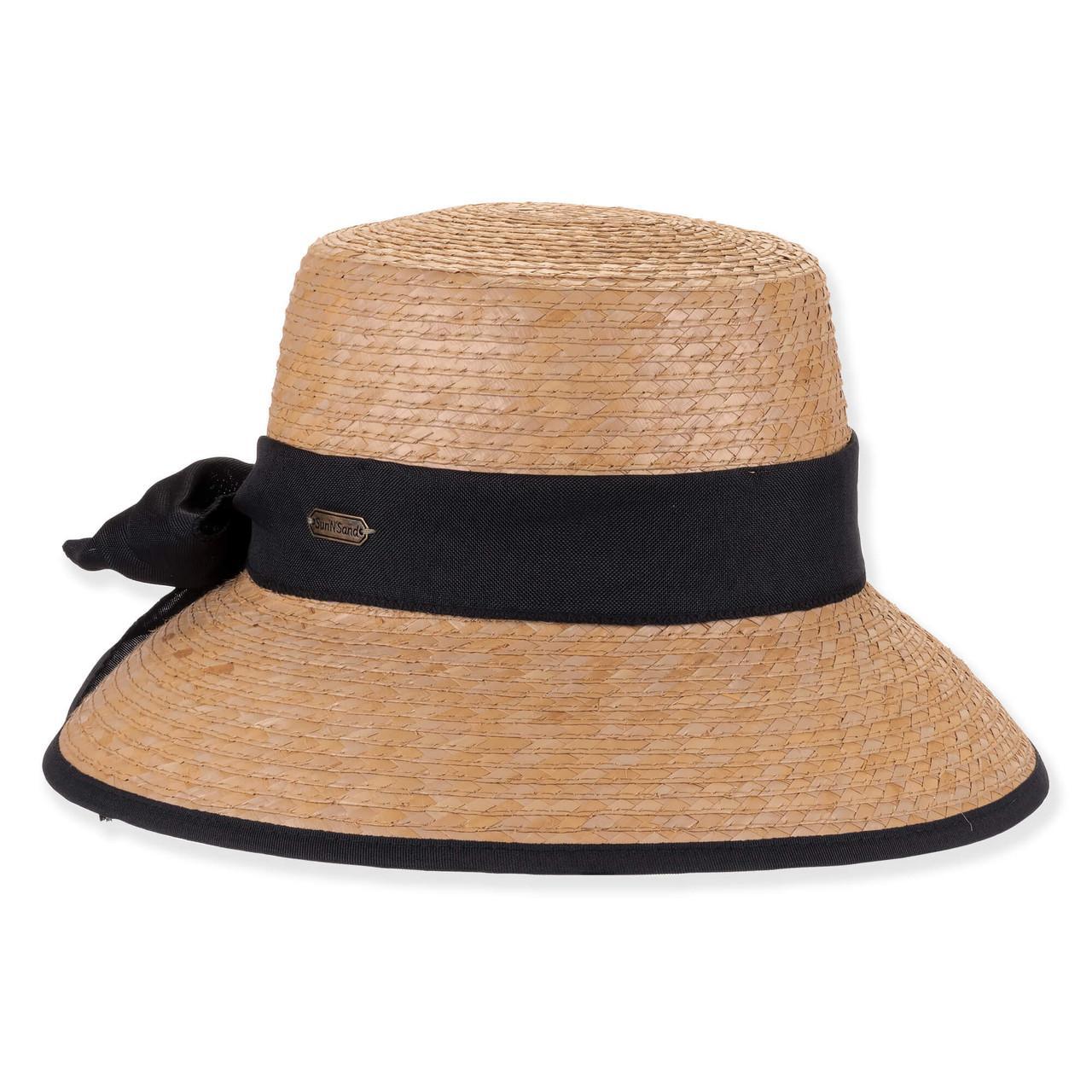 Womens Palm Straw Bucket Hat Brim 3.25" - Natural