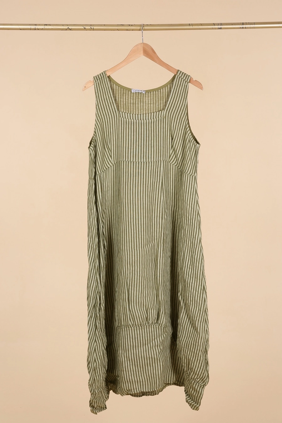 Linen Sleeveless Striped Dress