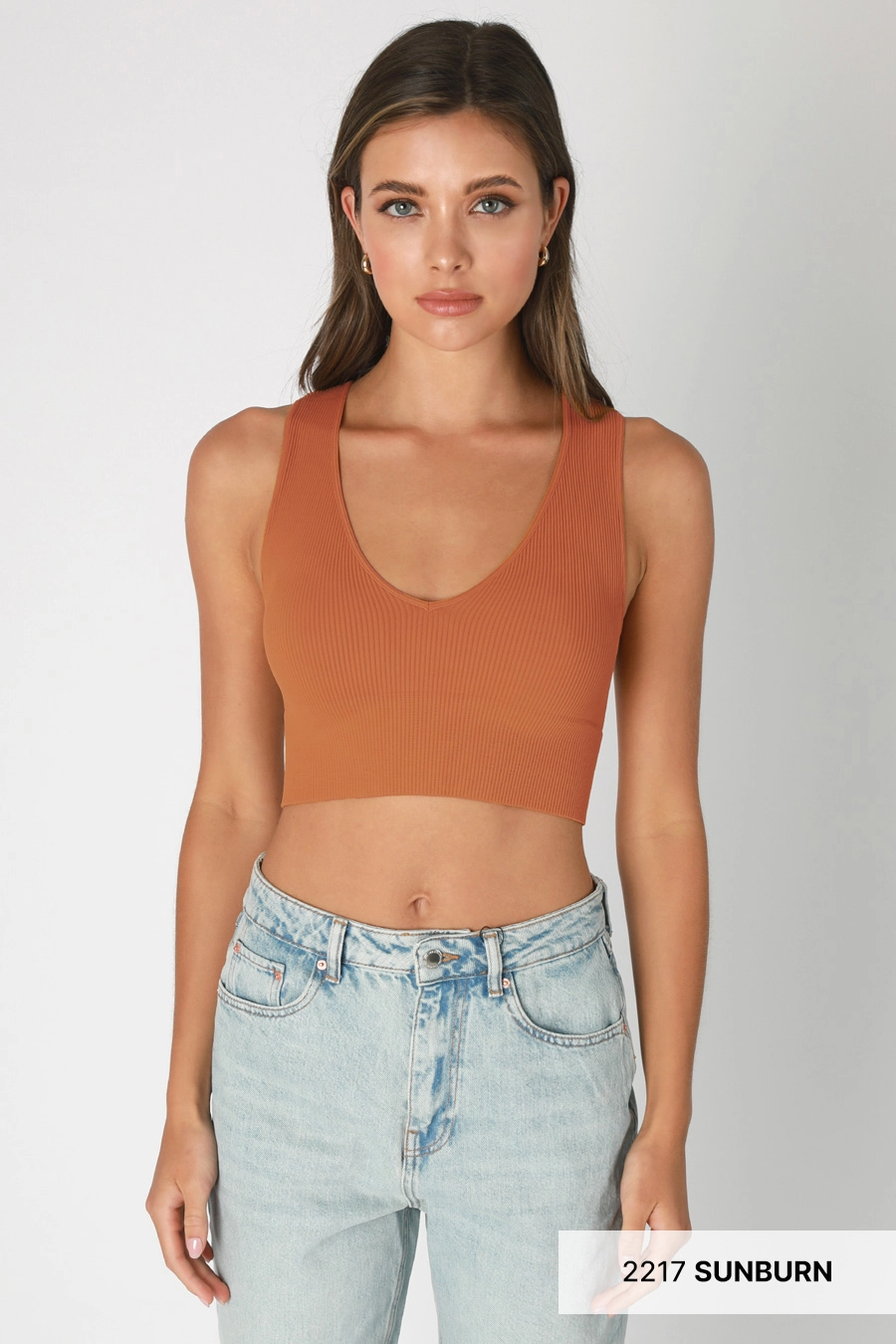 Plunge V-Neck Crop Top