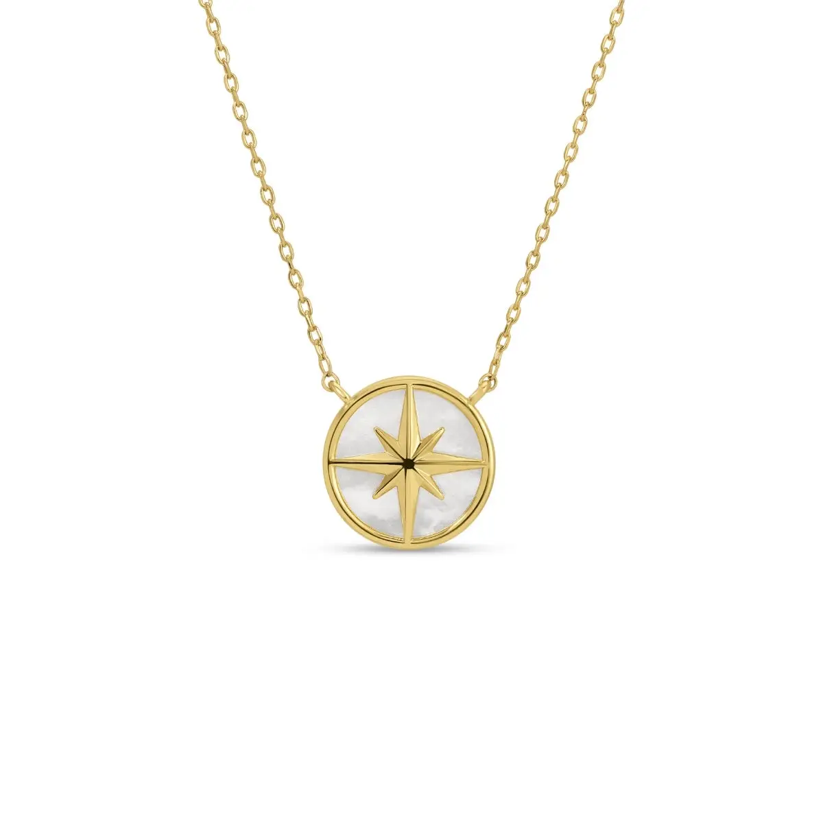 Shell Sundial Pendant Necklace - Gold