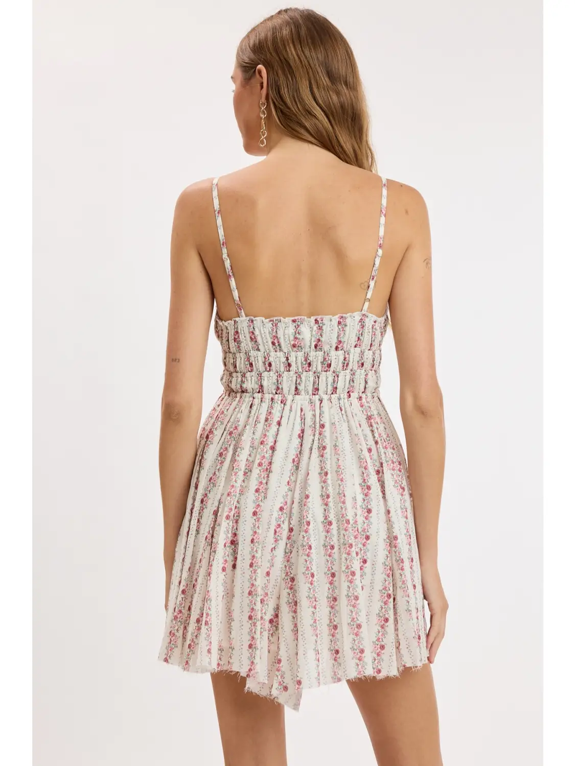 Burgundy Tiered Ruched Waist Layered Mini Dress