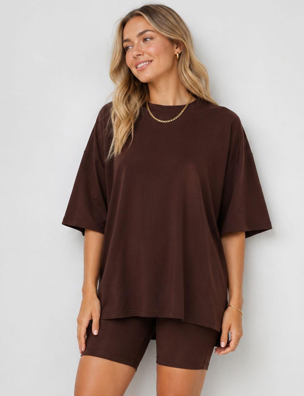 Casual Loose Top - Brown