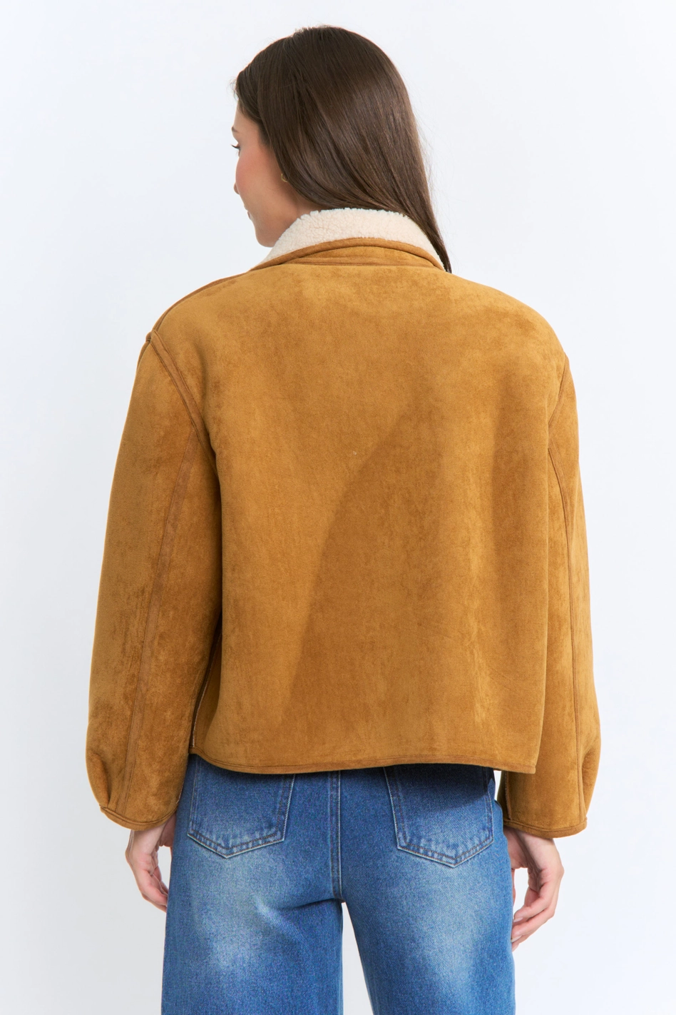 Reversible Faux Shearling Suede Jacket