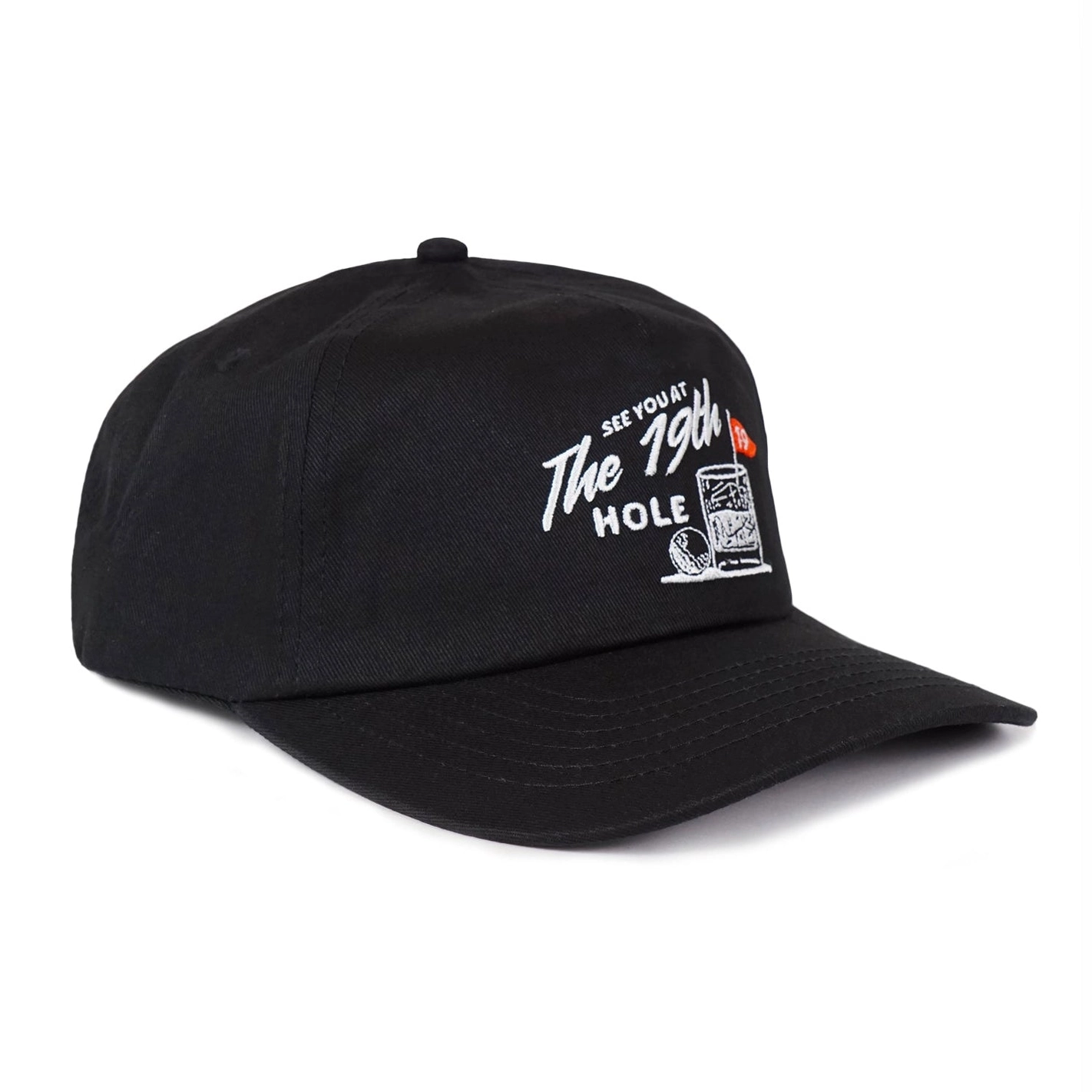 19th Hole Golf Snapback Hat - Cotton Embroidered