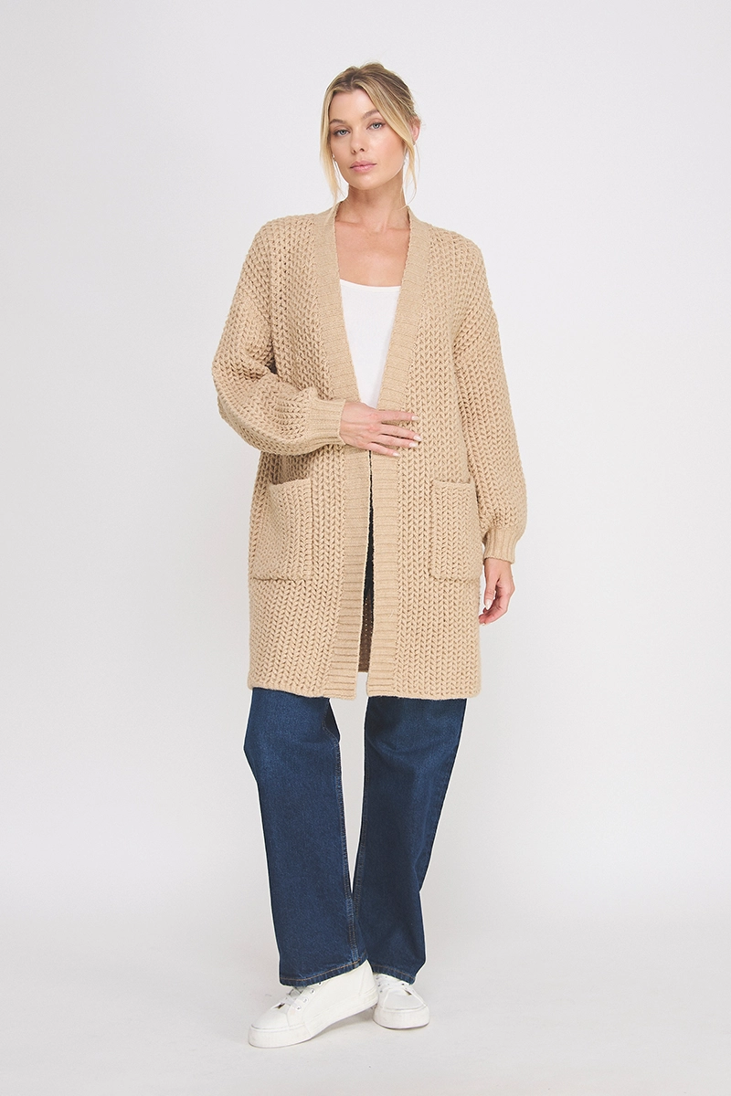 Sweater Cardigan - Camel