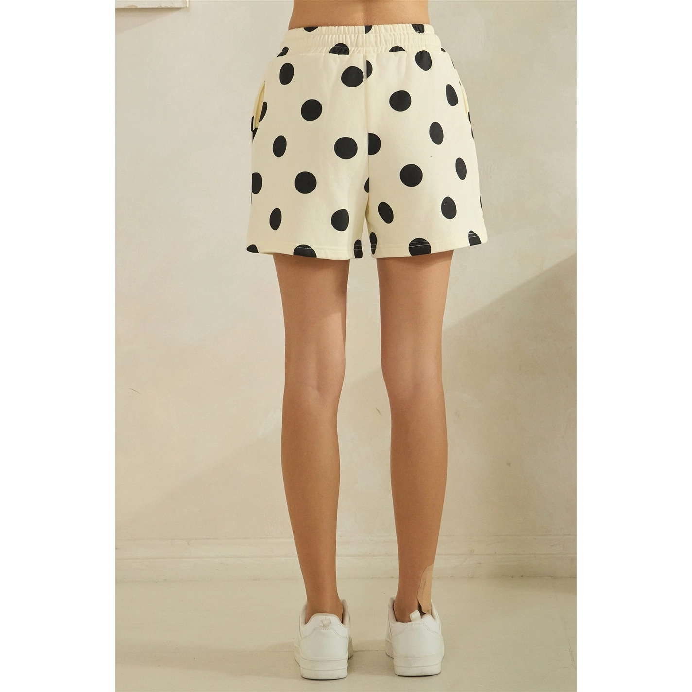 Polka Dot Sweatshorts - Black/Cream