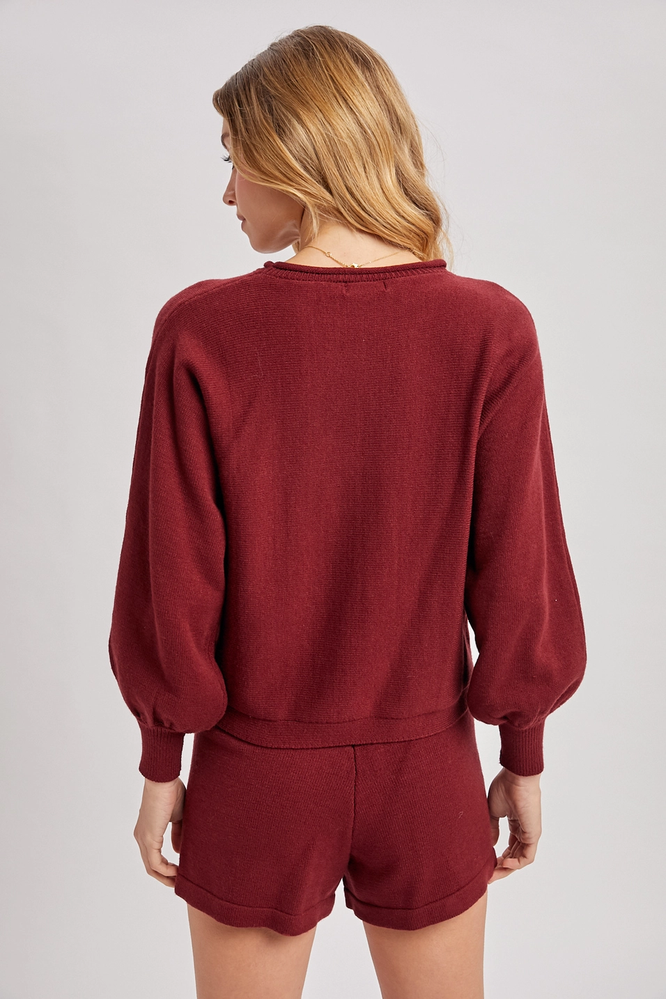 Knit L/S Sweater - Maroon