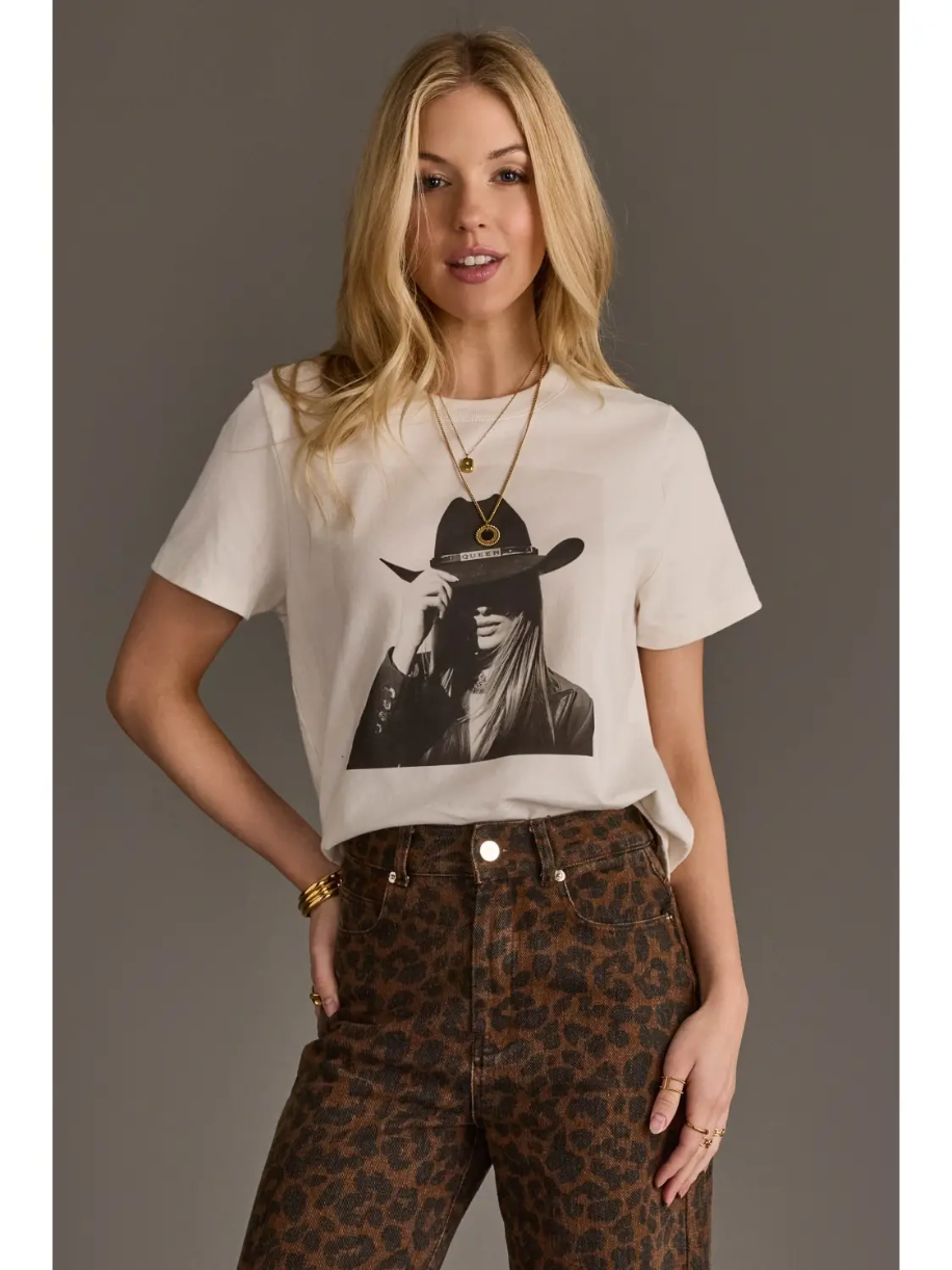 Off White Cowgirl Graphic Tee