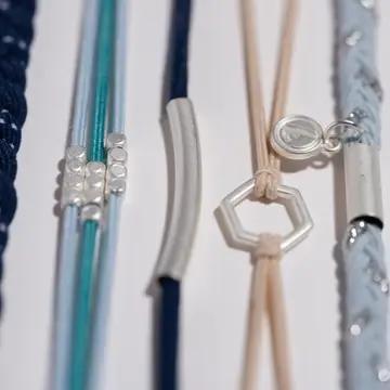 Dream Shades of Blue with Silver Accents Hair Tie Bracelets