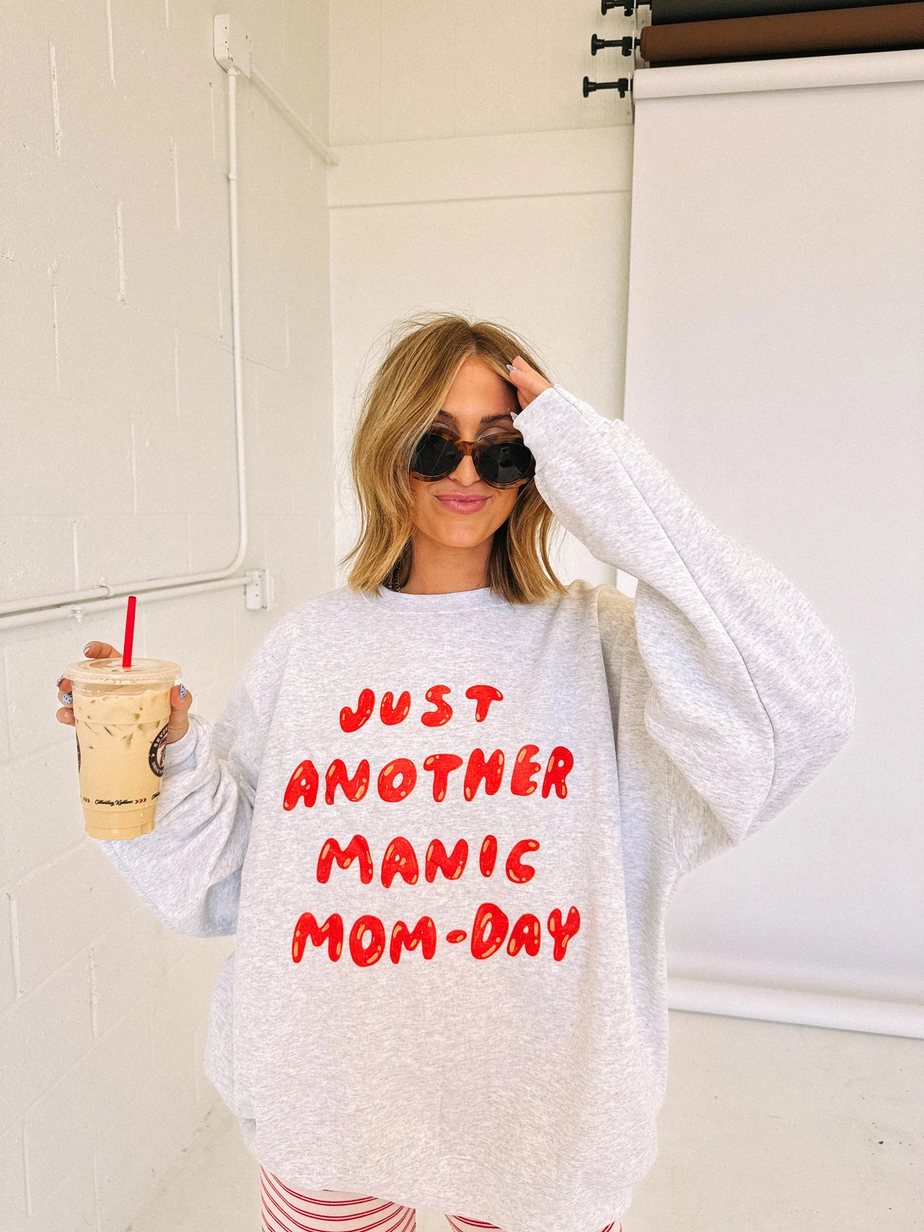 Manic Mom-Day Sweatshirt - Ash