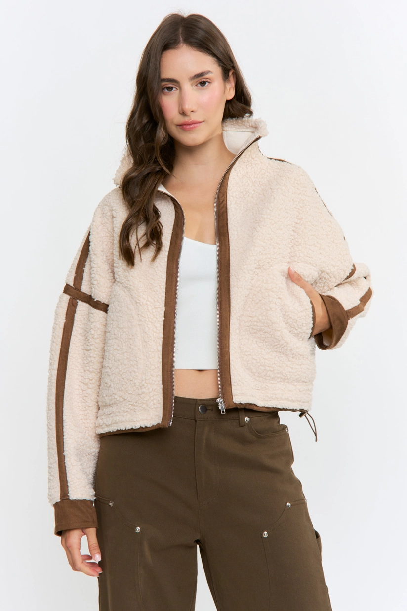 Sherpa Fleece Zip-Up Jacket