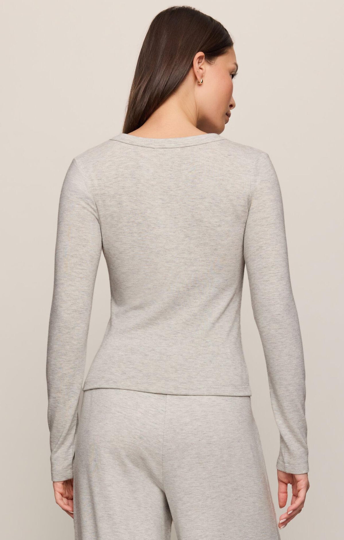 In Flow Henley Top - Feather Grey