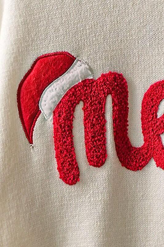 Merry Embroidered Crewneck Sweater - Ivory
