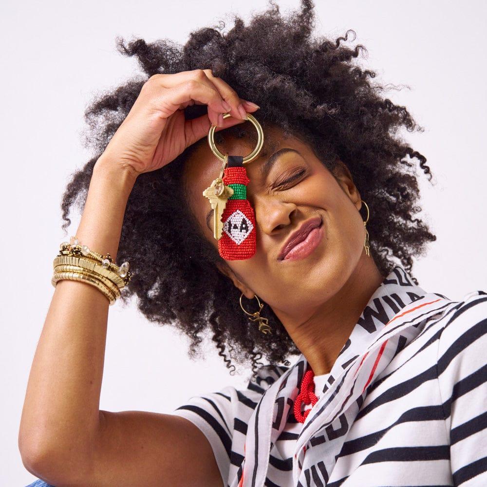 Riley Hot Sauce Beaded Bag Charm Red