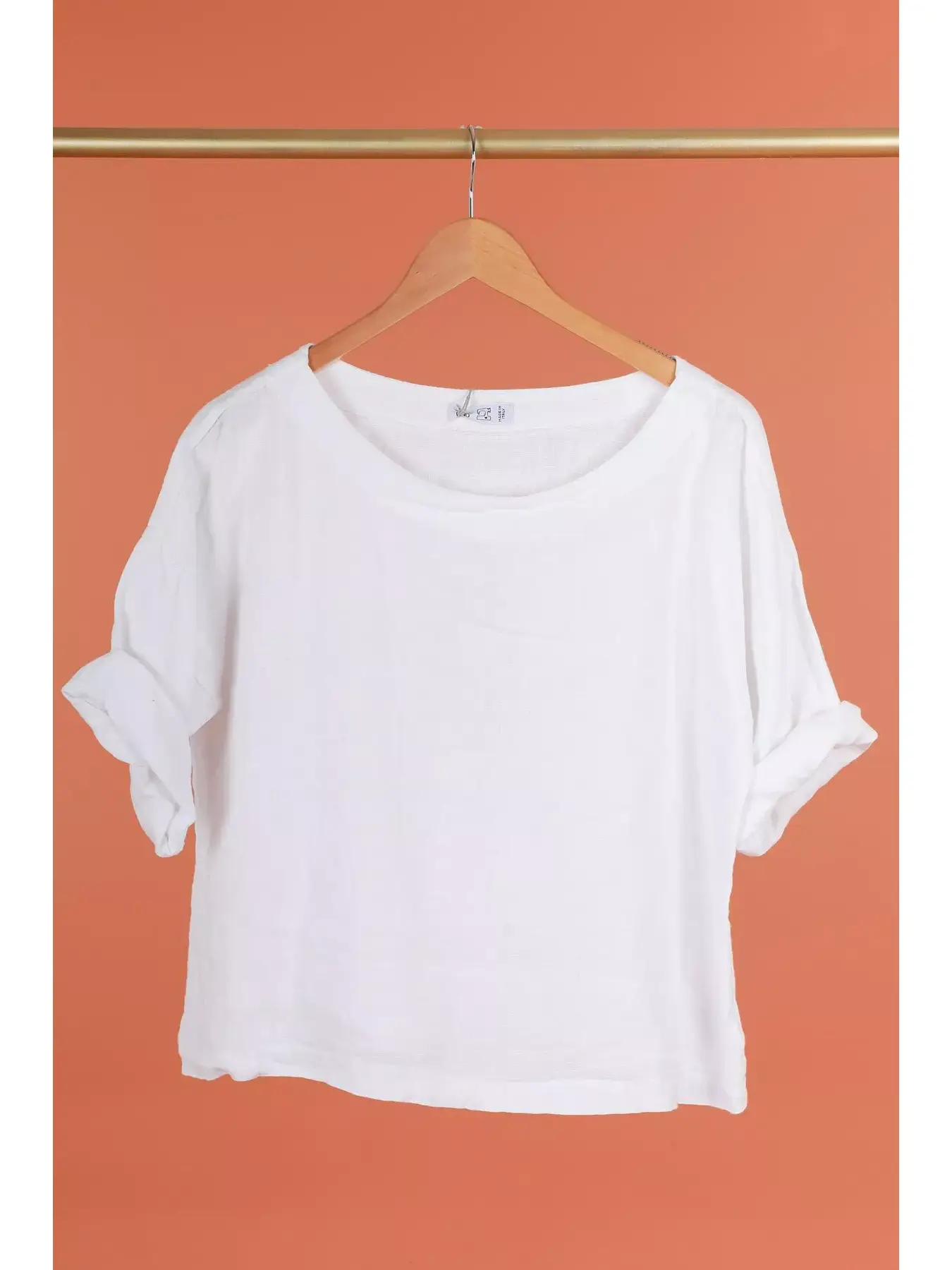 Round Neck Linen Top