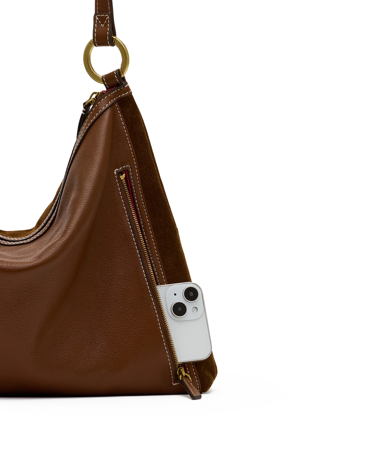 Hammitt Kyle Lrg - Cinnamon Suede/Antique Gold