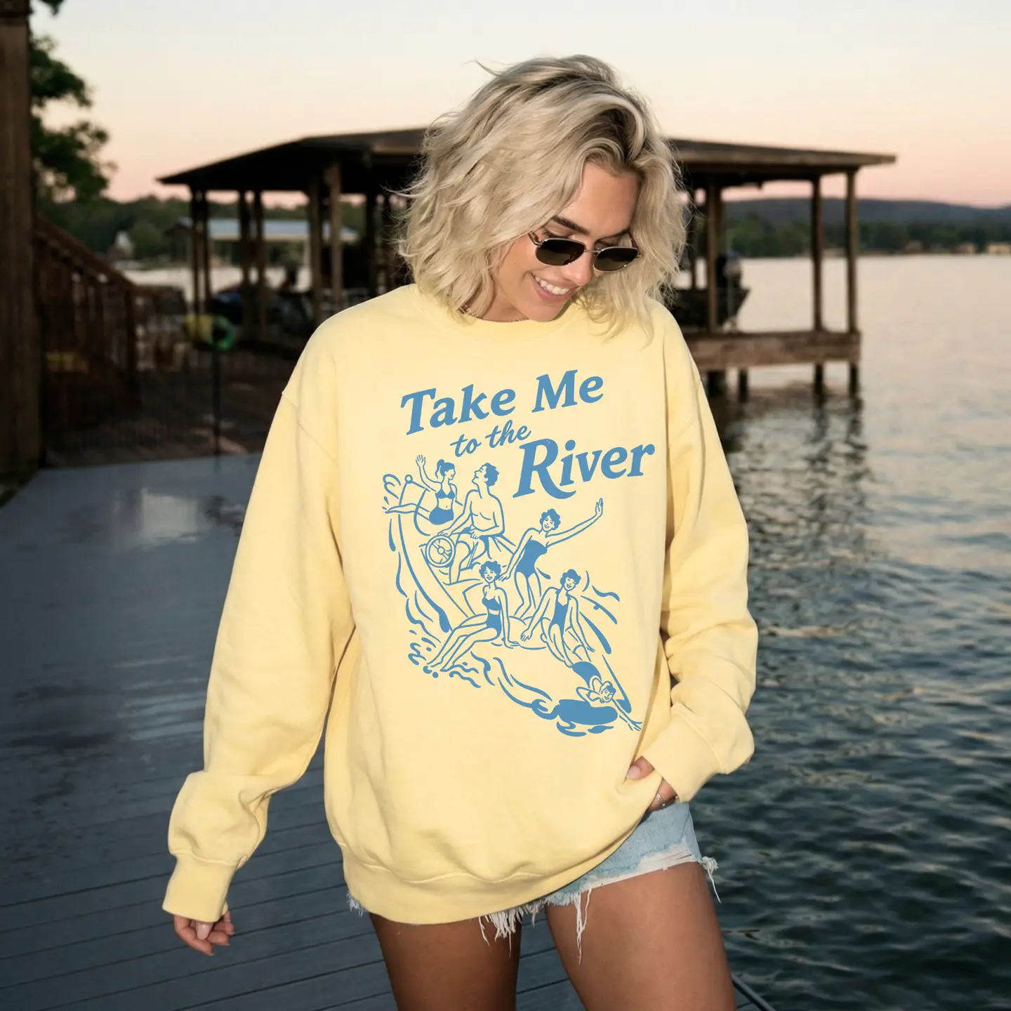 Take Me To the River Sweatshirt - Yellow Haze