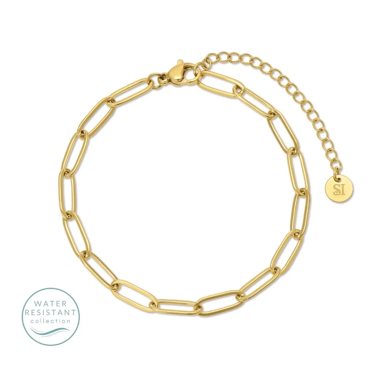 Everyday Paperclip Chain Bracelet, Water-Resistant - Gold