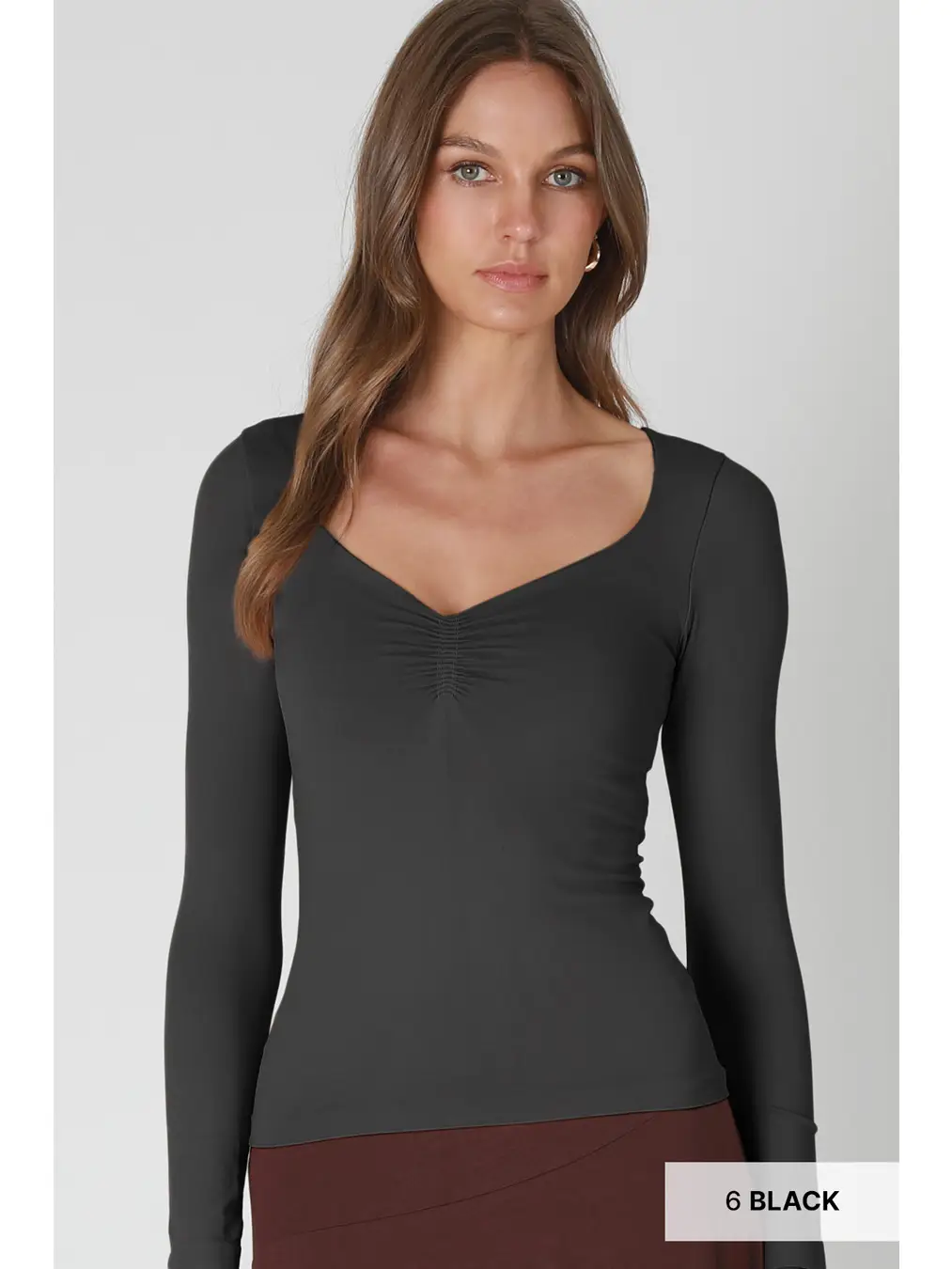 Clean Line Shirred L/S Top
