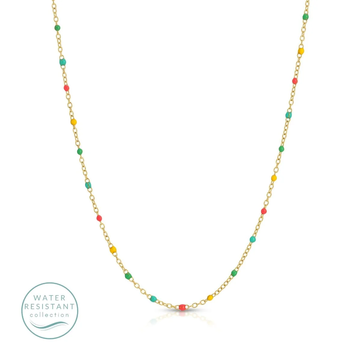 Necklace - Colorful dotted chain
