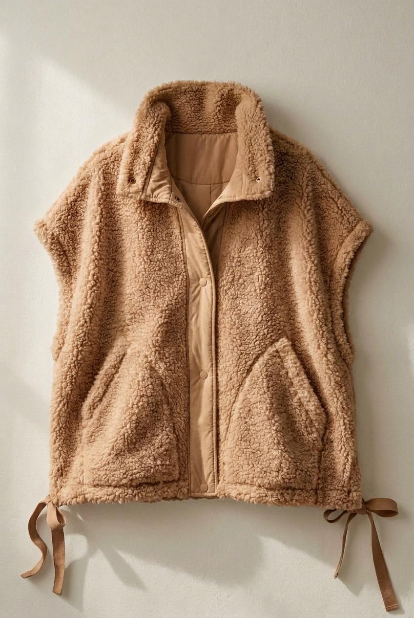 Oversized Sherpa Fleece Boho Western Layering Vest