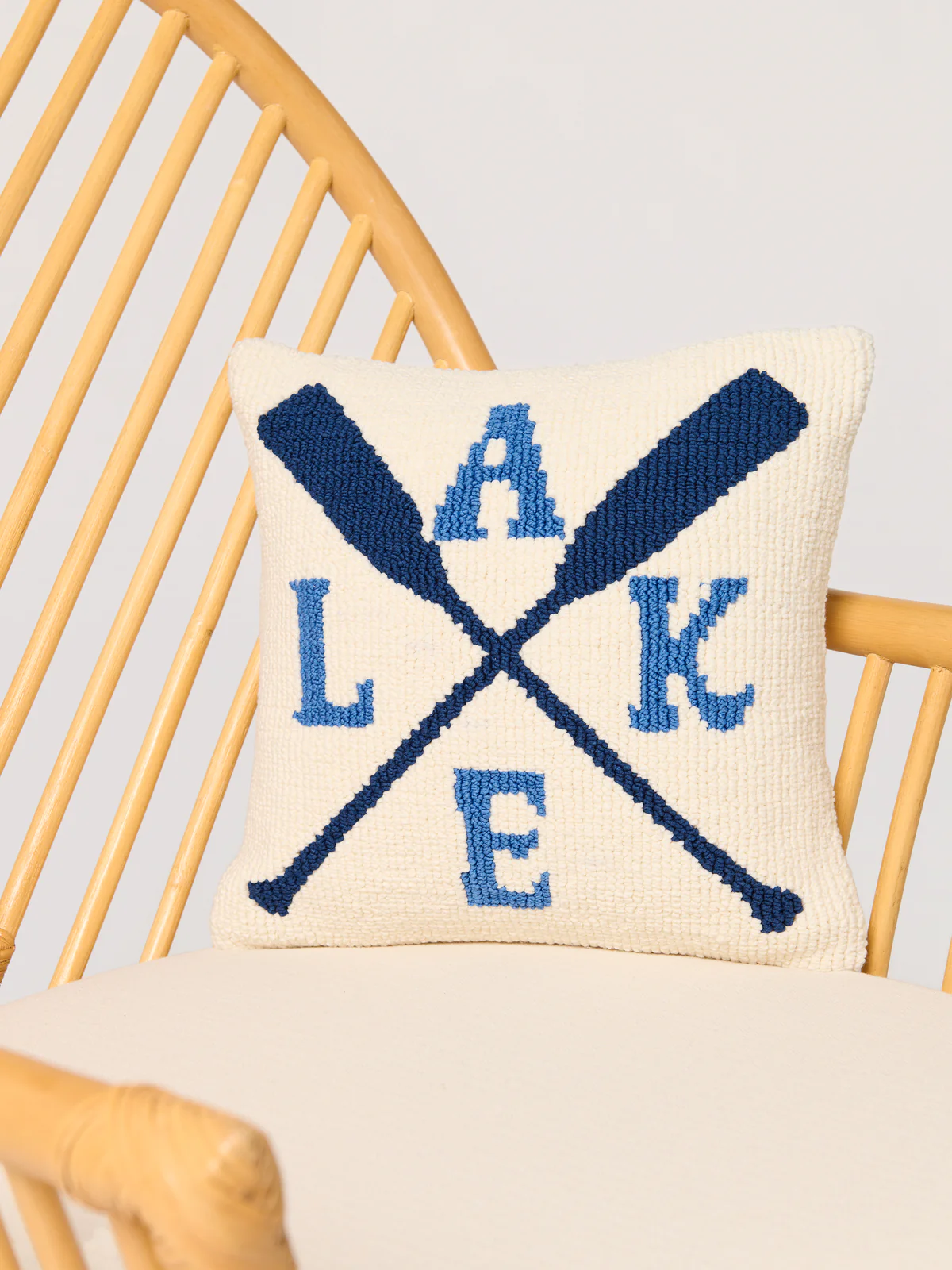 Shiraleah Lake/Oars Pillow - White